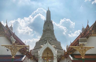 Low angle view of traditional building against sky