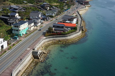 High angle view of city