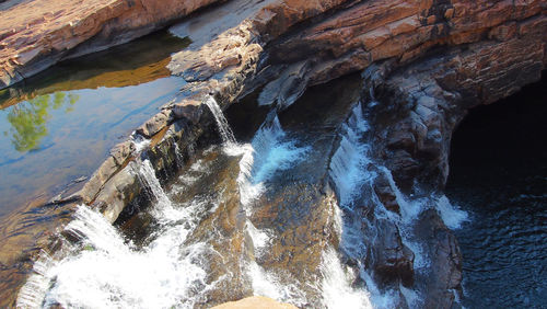 Scenic view of waterfall