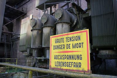 Information sign by factory
