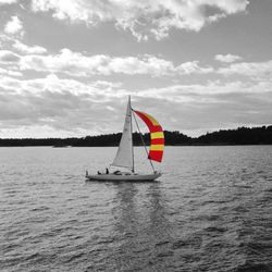 Boats sailing in sea