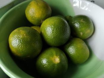 High angle view of fruits in bowl