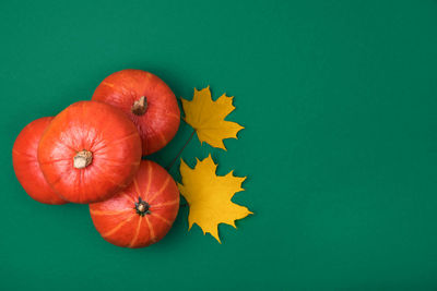 High angle view of fruits on table