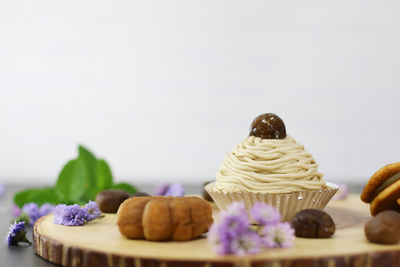 Close-up of cake on table