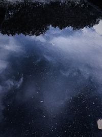 Reflection of sky on lake