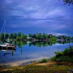 Scenic view of calm lake