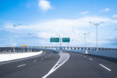 Empty road against sky