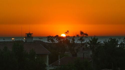 Scenic view of sea at sunset