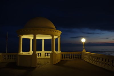 View of beach at night