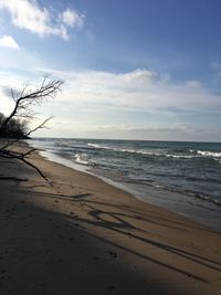 Scenic view of beach against sky