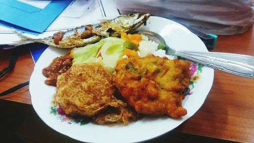 Close-up of meal served in plate