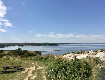 Scenic view of beach against sky