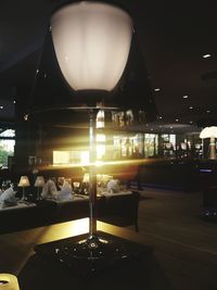 Illuminated restaurant at night