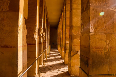 Hallway of collems at temple in egypt
