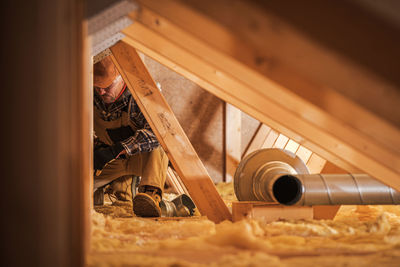 Close-up of worker working