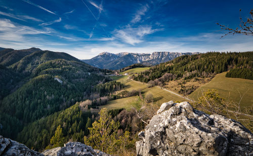 Scenic view of mountains against sky