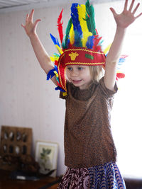 Girl dressed in indian costume, smaland, sweden