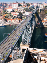 High angle view of bridge over river