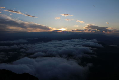 Low angle view of clouds in sky during sunset