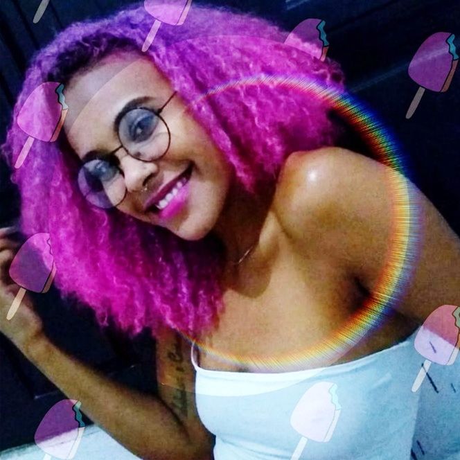 purple, adult, one person, portrait, women, pink, young adult, looking at camera, fashion, glasses, make-up, lifestyles, indoors, human hair, clothing, smiling, front view, leisure activity, multi colored, fun, happiness, arts culture and entertainment, female, waist up, pink hair, headshot, emotion, dyed hair, eyeglasses, wig, hairstyle