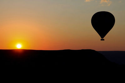 Silhouette of mountain against sky during sunset