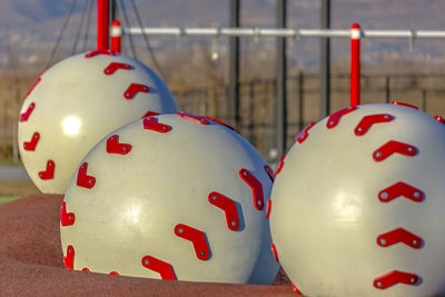Close-up of balls at playground