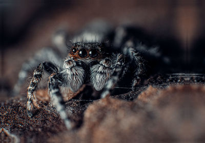 Jumping spider observing the camera