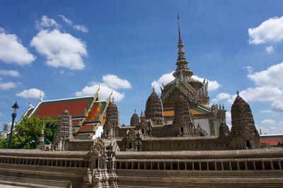 Panoramic view of temple building against sky