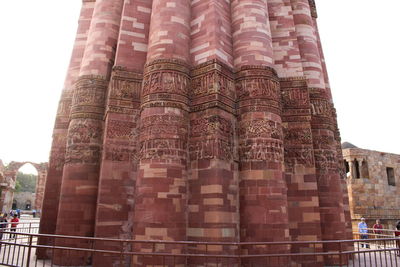 Low angle view of historical building against clear sky