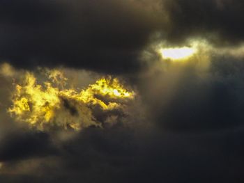 Low angle view of storm clouds in sky