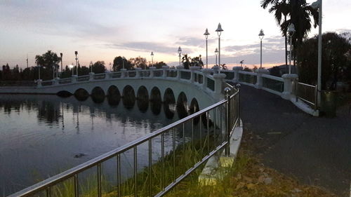 View of bridge over water against sky