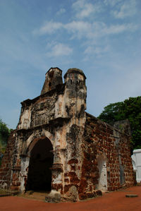 Old building with blue sky. malacca, malaysia.