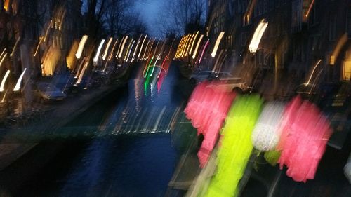 Close-up of multi colored water