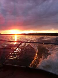 Scenic view of sunset over sea