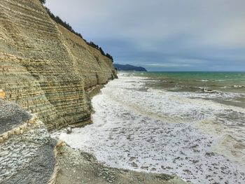 Scenic view of beach against sky