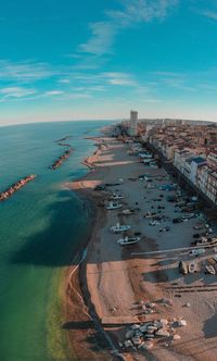 High angle view of beach