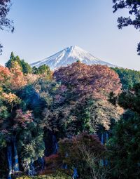 Scenic view of mountains against clear sky