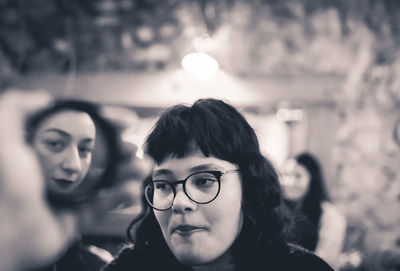 Close-up portrait of young woman