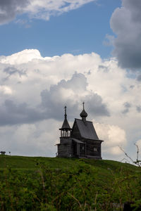 Low angle view of church against sky