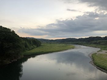 Scenic view of river against sky