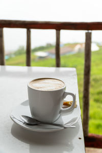 Cappucino coffee with nature