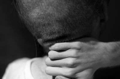 Close-up of man hand