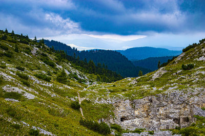 Scenic view of mountains against sky