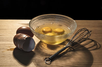 Close-up of food on table