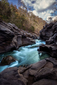 Scenic view of waterfall