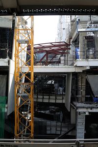 Scaffolding at construction site