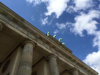 Low angle view of brandenburg gate against sky