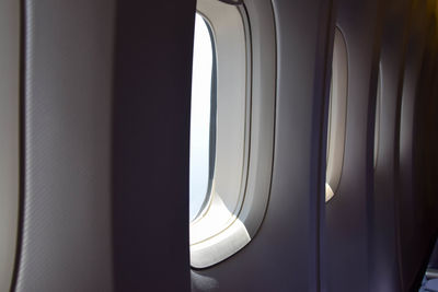 Close-up of train window