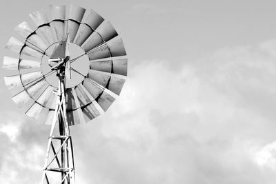 Rustic windmill in black and white