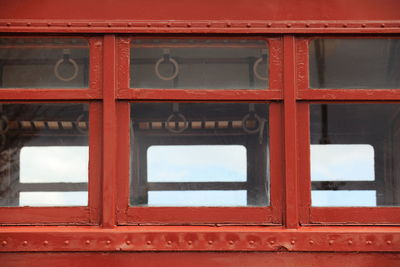 Full frame shot of red window